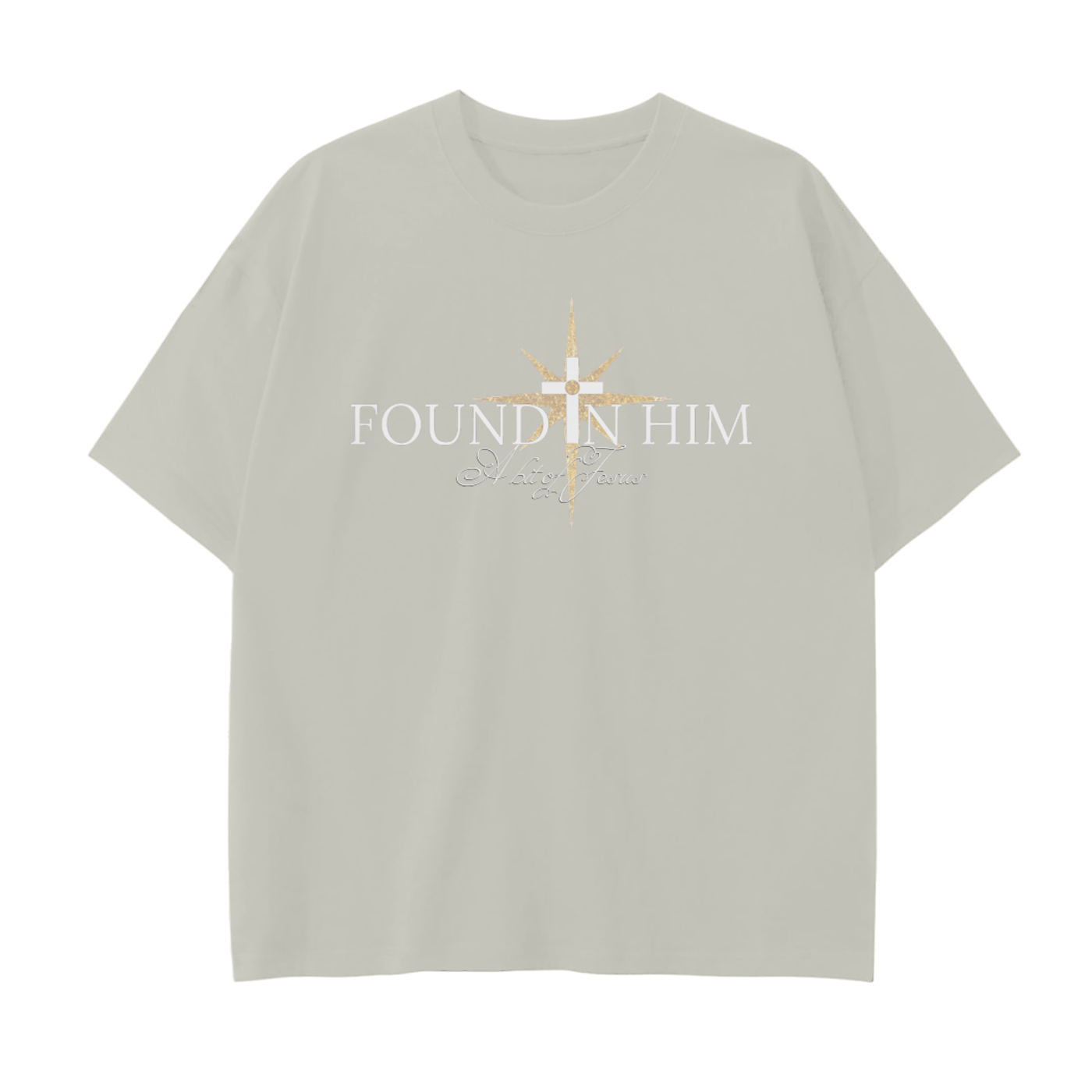 Found in him Christ's Star Drop Shoulder T-Shirt - 250 GSM