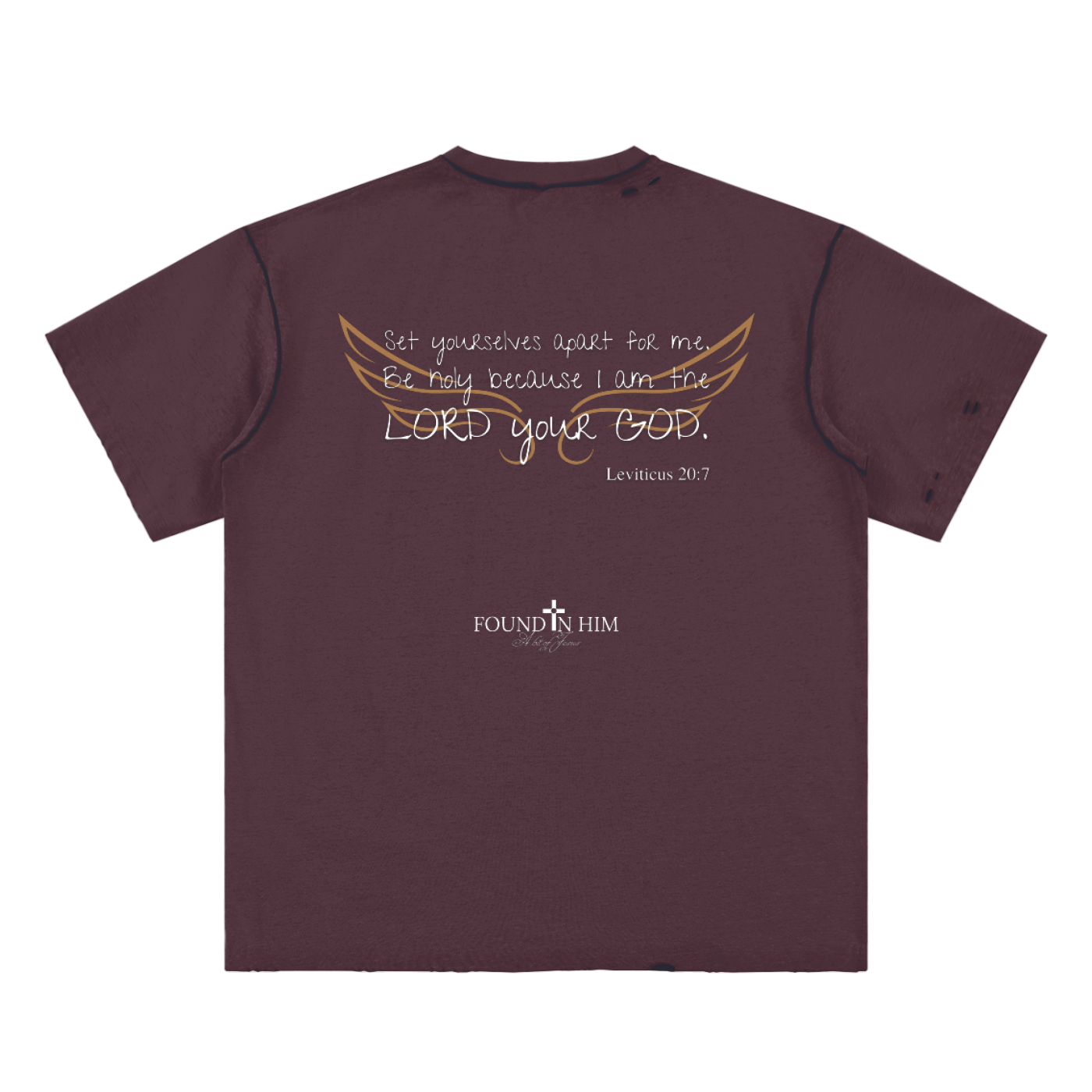 Lord your God Hand-frayed Reversible T-shirt