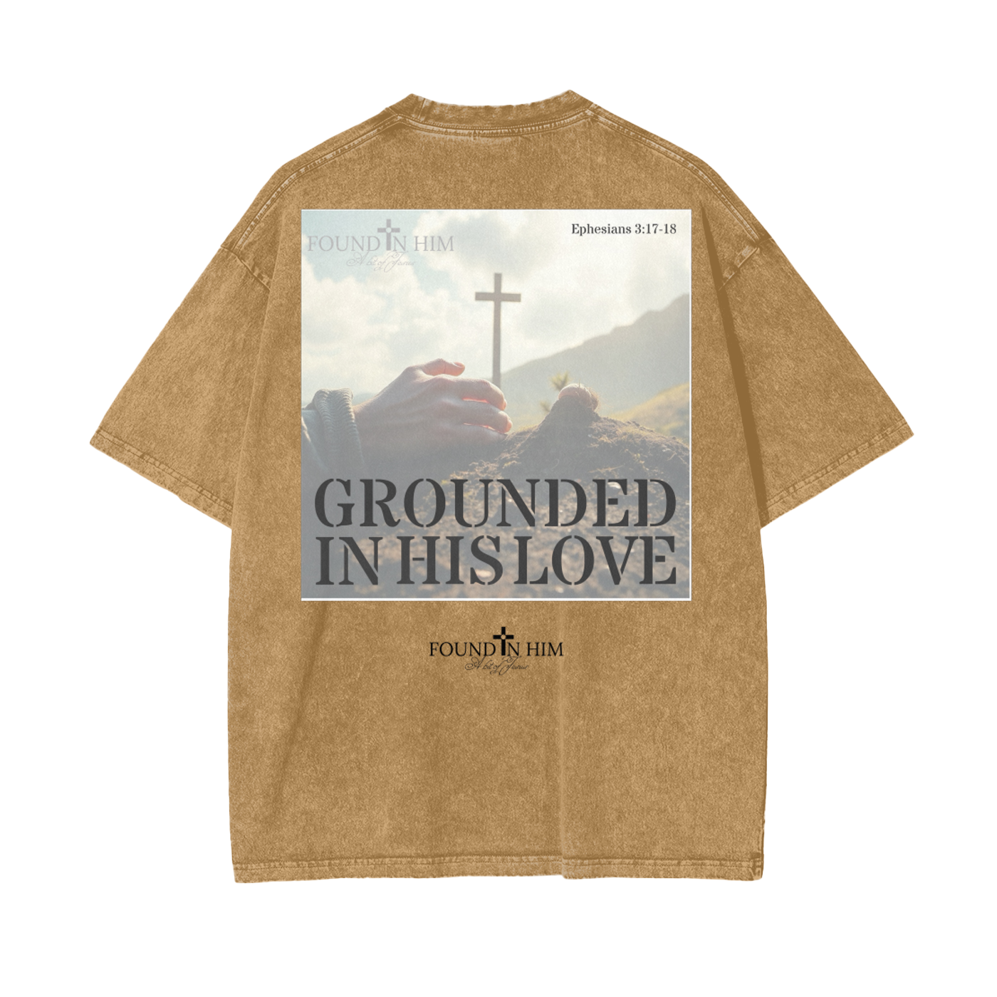 Grounded in his Love Oversize Snow Washed T-Shirt