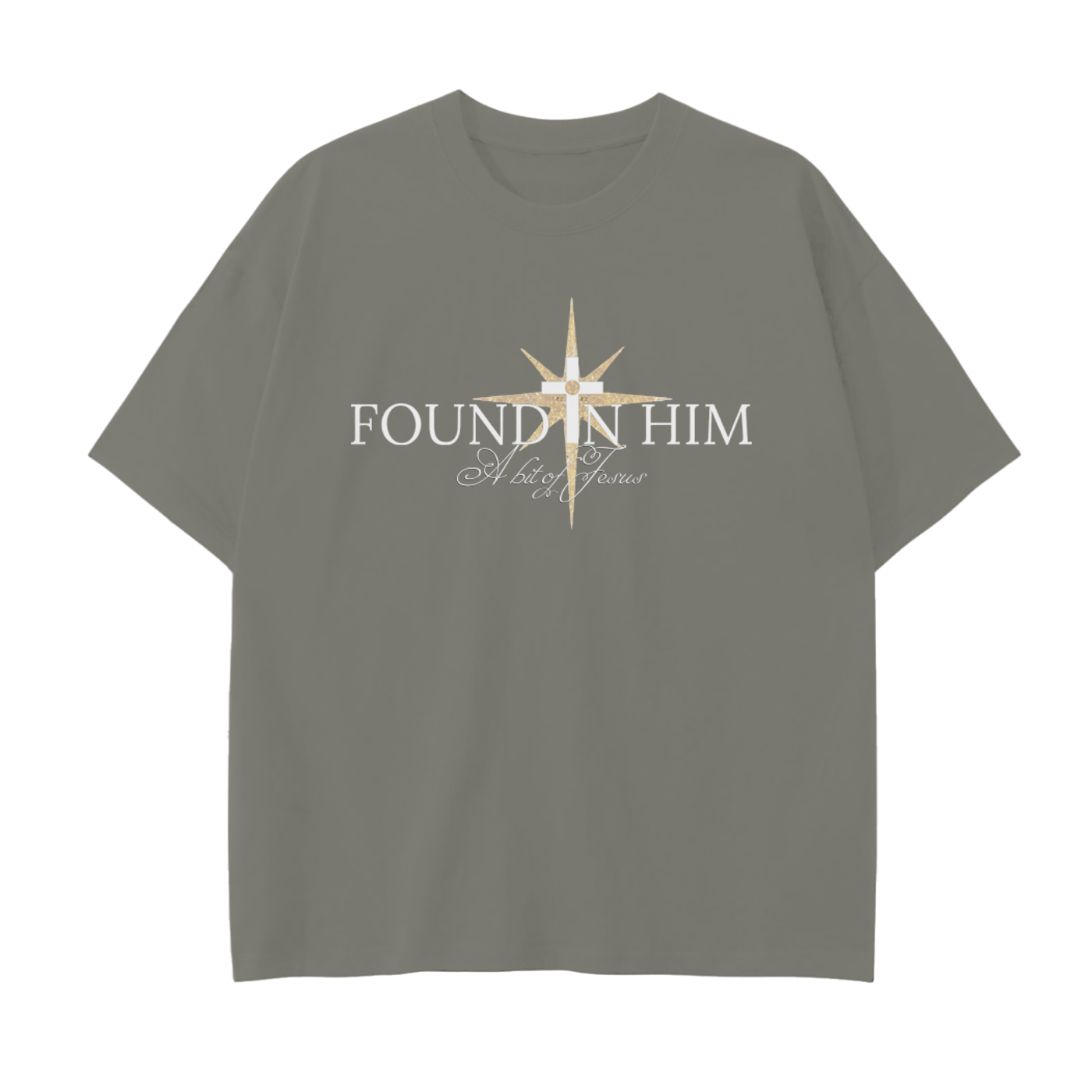 Found in him Christ's Star Drop Shoulder T-Shirt - 250 GSM
