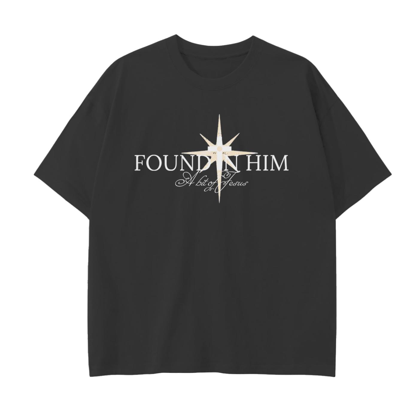 Found in him Christ's Star Drop Shoulder T-Shirt - 250 GSM