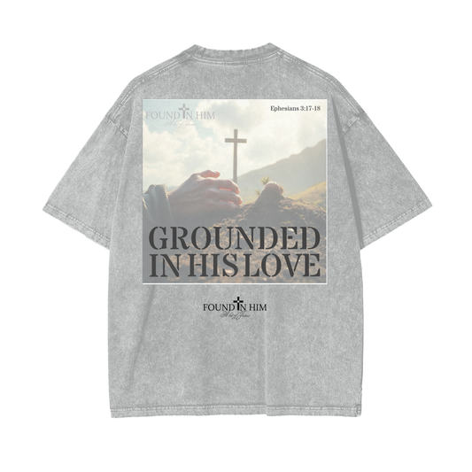 Grounded in his Love Oversize Snow Washed T-Shirt