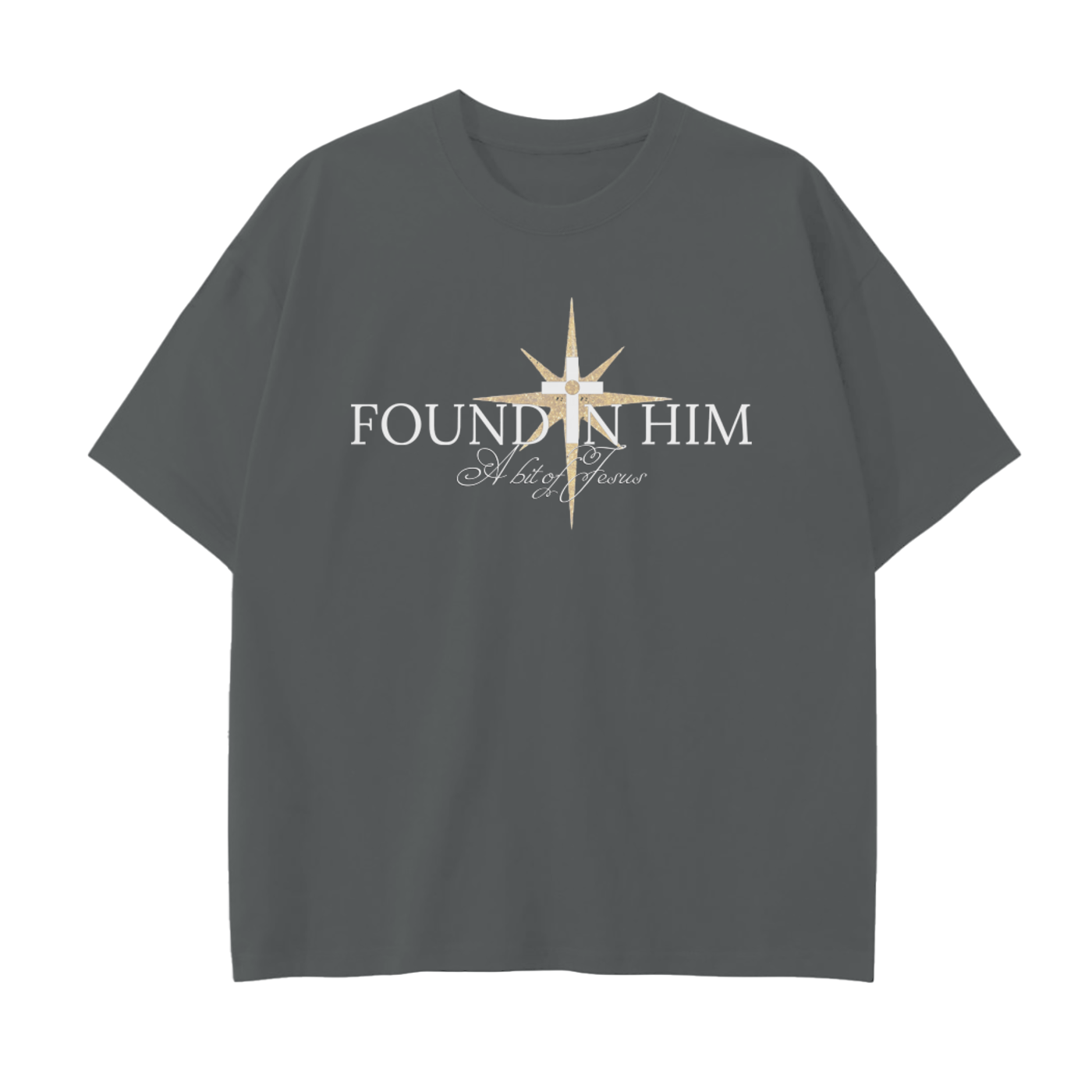 Found in him Christ's Star Drop Shoulder T-Shirt - 250 GSM