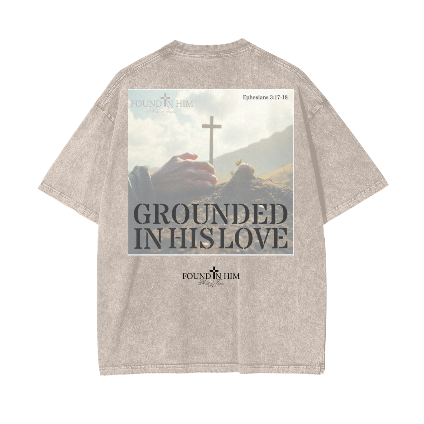 Grounded in his Love Oversize Snow Washed T-Shirt