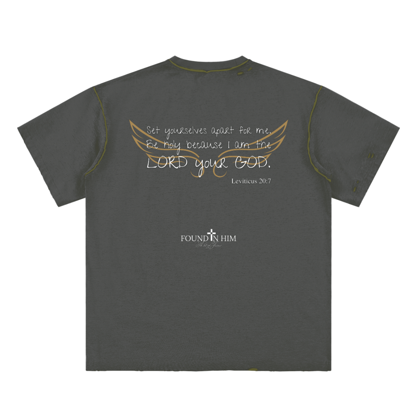 Lord your God Hand-frayed Reversible T-shirt